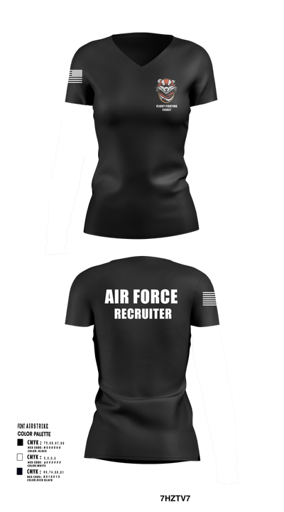 336 RCS F Flight 15570054 Women's Short Sleeve V-neck Shirt - 103