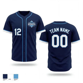 Full Button Baseball Jersey, Bombers, Baseball, Teamtime, Team time, sublimation, custom sports apparel, team uniforms, spirit wear, spiritwear, sports uniforms, custom shirts, team store, custom team store, fundraiser sports, apparel fundraiser