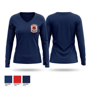 Womens Long Sleeve Vneck Shirt, Bay Springs Fire Department, Fire Department, Teamtime, Team time, sublimation, custom sports apparel, team uniforms, spirit wear, spiritwear, sports uniforms, custom shirts, team store, custom team store, fundraiser sports, apparel fundraiser