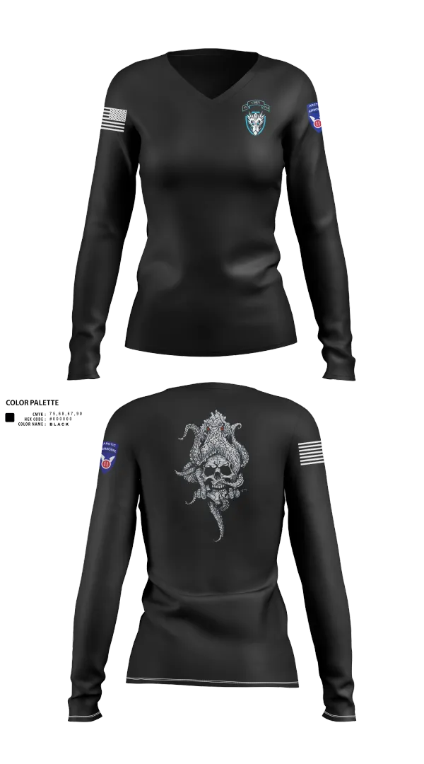 Womens Long Sleeve Vneck Shirt, , Army, Teamtime, Team time, sublimation, custom sports apparel, team uniforms, spirit wear, spiritwear, sports uniforms, custom shirts, team store, custom team store, fundraiser sports, apparel fundraiser
