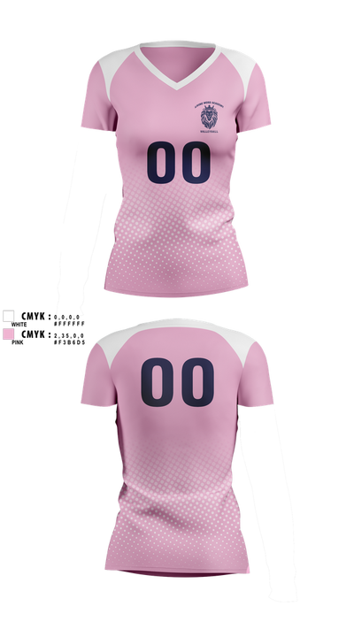 Living Word Academy Volleyball 38101646 Women's Short Sleeve V-neck Shirt - 14