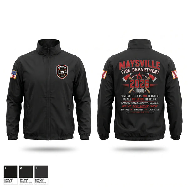Windbreaker, Maysville Fire Department, Fire Department, Teamtime, Team time, sublimation, custom sports apparel, team uniforms, spirit wear, spiritwear, sports uniforms, custom shirts, team store, custom team store, fundraiser sports, apparel fundraiser