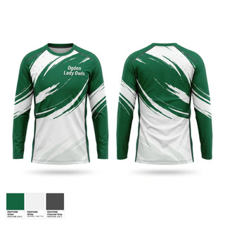 Long Sleeve Performance Shirt, Ogden Lady Owls, Women's Basketball, Teamtime, Team time, sublimation, custom sports apparel, team uniforms, spirit wear, spiritwear, sports uniforms, custom shirts, team store, custom team store, fundraiser sports, apparel fundraiser