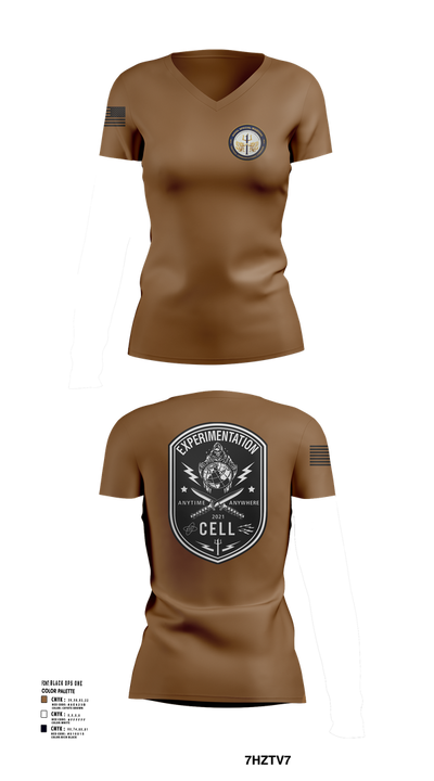 TCC-1 experimentation 62781886 Women's Short Sleeve V-neck Shirt - 102