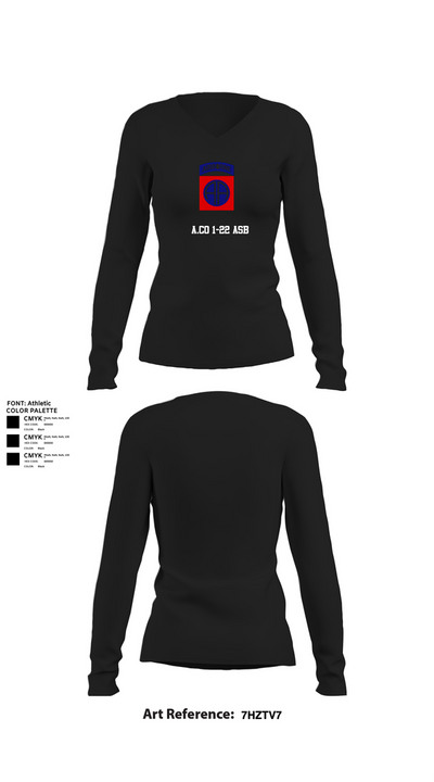 A.Co 1-22 ASB 36060653 Women's Long Sleeve V-neck Shirt - 22