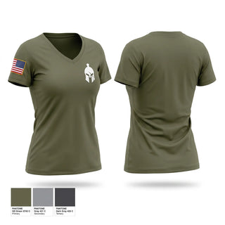 Womens Short Sleeve Vneck Shirt, 2/411 SPARTANS, Army, Teamtime, Team time, sublimation, custom sports apparel, team uniforms, spirit wear, spiritwear, sports uniforms, custom shirts, team store, custom team store, fundraiser sports, apparel fundraiser