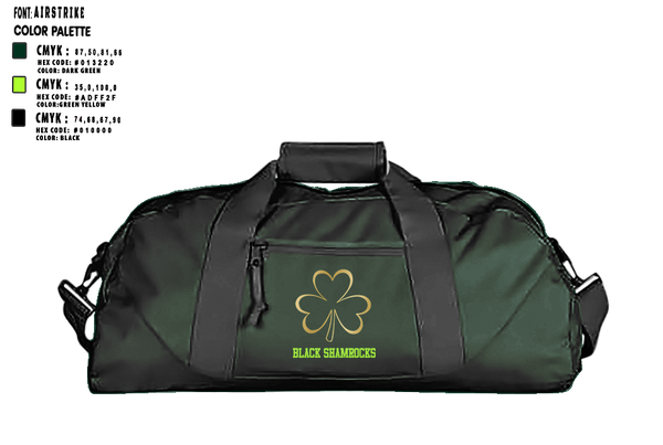 Duffle Bag, Black Shamrocks, , Teamtime, Team time, sublimation, custom sports apparel, team uniforms, spirit wear, spiritwear, sports uniforms, custom shirts, team store, custom team store, fundraiser sports, apparel fundraiser