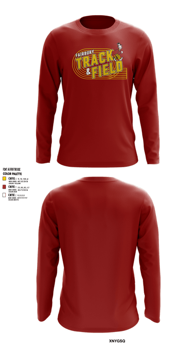 Fairbury Jeffs Track & Field 4428819 Long Sleeve Performance Shirt 5