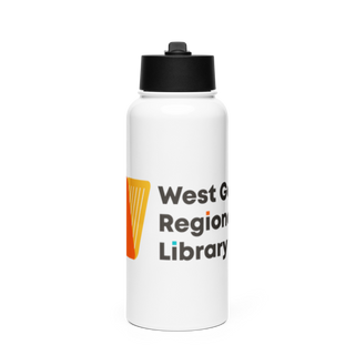 Tallapoosa Library Stainless Steel Water Bottle with a Straw Lid