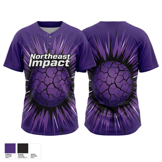 Two Button Softball Jersey, Northeast Impact, Softball, Teamtime, Team time, sublimation, custom sports apparel, team uniforms, spirit wear, spiritwear, sports uniforms, custom shirts, team store, custom team store, fundraiser sports, apparel fundraiser