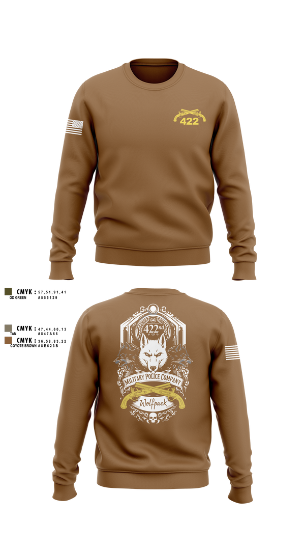 Crew Neck Sweatshirt, 422nd Military Police Company, Army, Teamtime, Team time, sublimation, custom sports apparel, team uniforms, spirit wear, spiritwear, sports uniforms, custom shirts, team store, custom team store, fundraiser sports, apparel fundraiser
