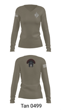 HQ PLT, A CO, USDB BN (CORR) 15623117 Women's Long Sleeve V-neck Shirt - 77