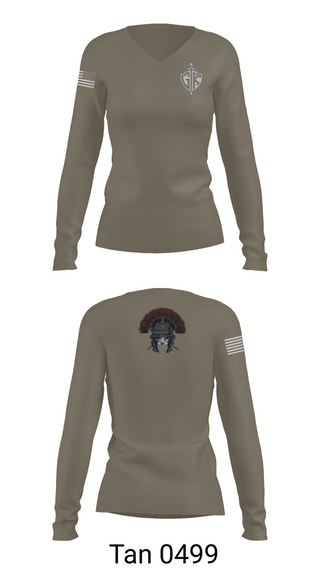 Womens Long Sleeve Vneck Shirt, HQ PLT, A CO, USDB BN (CORR), , Teamtime, Team time, sublimation, custom sports apparel, team uniforms, spirit wear, spiritwear, sports uniforms, custom shirts, team store, custom team store, fundraiser sports, apparel fundraiser