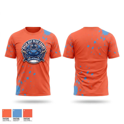 Back bay blue crabs Short Sleeve Performance Shirt - 2