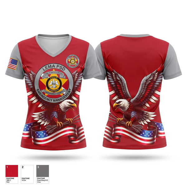 Womens Short Sleeve Vneck Shirt, LEMA Public Safety Divers, EMS/EMT, Teamtime, Team time, sublimation, custom sports apparel, team uniforms, spirit wear, spiritwear, sports uniforms, custom shirts, team store, custom team store, fundraiser sports, apparel fundraiser