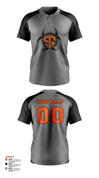 Two Button Softball Jersey, Epidemic, Softball, Teamtime, Team time, sublimation, custom sports apparel, team uniforms, spirit wear, spiritwear, sports uniforms, custom shirts, team store, custom team store, fundraiser sports, apparel fundraiser