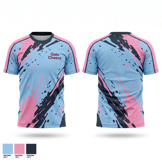 Soft Poly Tee Cotton Like Feel, Gals Cheers, Cheer, Teamtime, Team time, sublimation, custom sports apparel, team uniforms, spirit wear, spiritwear, sports uniforms, custom shirts, team store, custom team store, fundraiser sports, apparel fundraiser