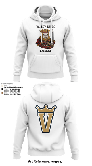 Hoodie, Valley Kings, Baseball, Teamtime, Team time, sublimation, custom sports apparel, team uniforms, spirit wear, spiritwear, sports uniforms, custom shirts, team store, custom team store, fundraiser sports, apparel fundraiser