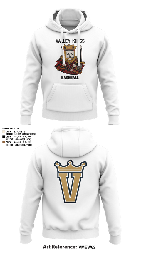 Hoodie, Valley Kings, Baseball, Teamtime, Team time, sublimation, custom sports apparel, team uniforms, spirit wear, spiritwear, sports uniforms, custom shirts, team store, custom team store, fundraiser sports, apparel fundraiser