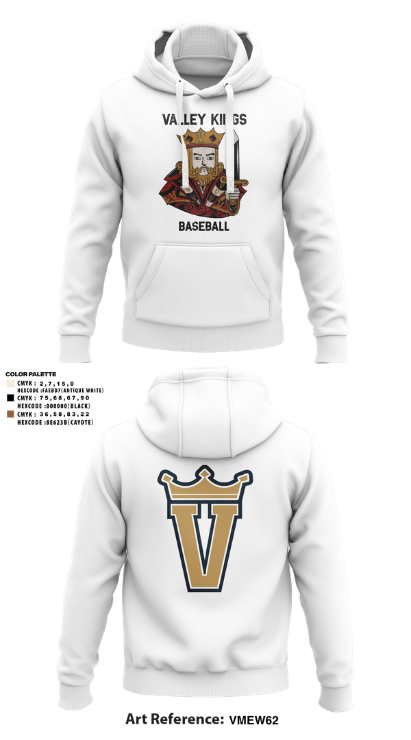 Hoodie, Valley Kings, Baseball, Teamtime, Team time, sublimation, custom sports apparel, team uniforms, spirit wear, spiritwear, sports uniforms, custom shirts, team store, custom team store, fundraiser sports, apparel fundraiser