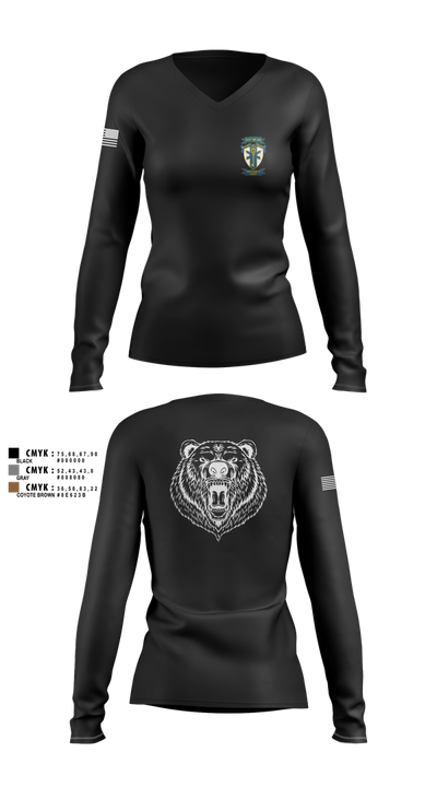 HQ, 309TH MI BN 79771724 Women's Long Sleeve V-neck Shirt - 5