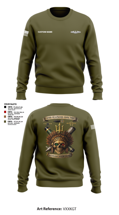 USS Illinois (SSN 786) 55868909 Crew Neck Sweatshirt - 57