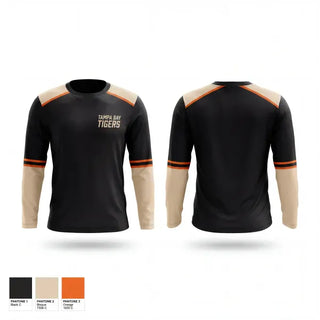 Long Sleeve Performance Shirt, Tampa Bay Tigers, Baseball, Teamtime, Team time, sublimation, custom sports apparel, team uniforms, spirit wear, spiritwear, sports uniforms, custom shirts, team store, custom team store, fundraiser sports, apparel fundraiser