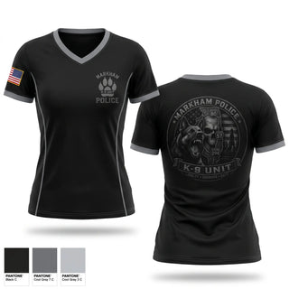 Womens Short Sleeve Vneck Shirt, Markham Police K9 Unit, Police, Teamtime, Team time, sublimation, custom sports apparel, team uniforms, spirit wear, spiritwear, sports uniforms, custom shirts, team store, custom team store, fundraiser sports, apparel fundraiser