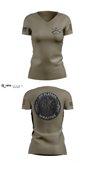Womens Short Sleeve Vneck Shirt, 2nd PLT, C co, 1-63 AR BN, Army, Teamtime, Team time, sublimation, custom sports apparel, team uniforms, spirit wear, spiritwear, sports uniforms, custom shirts, team store, custom team store, fundraiser sports, apparel fundraiser