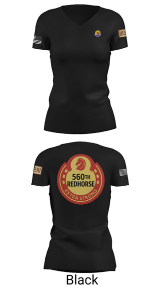 Womens Short Sleeve Vneck Shirt, 560th Redhorse Unit, , Teamtime, Team time, sublimation, custom sports apparel, team uniforms, spirit wear, spiritwear, sports uniforms, custom shirts, team store, custom team store, fundraiser sports, apparel fundraiser