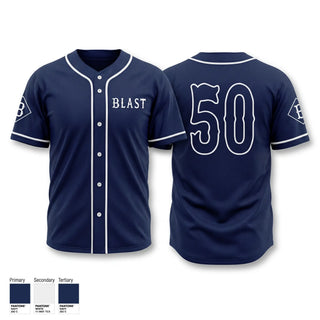 Full Button Baseball Jersey, Blast Baseball, Baseball, Teamtime, Team time, sublimation, custom sports apparel, team uniforms, spirit wear, spiritwear, sports uniforms, custom shirts, team store, custom team store, fundraiser sports, apparel fundraiser