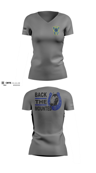 Womens Short Sleeve Vneck Shirt, Nashua NH Police Mounted United, Police, Teamtime, Team time, sublimation, custom sports apparel, team uniforms, spirit wear, spiritwear, sports uniforms, custom shirts, team store, custom team store, fundraiser sports, apparel fundraiser