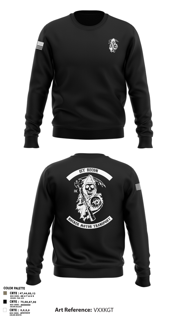 Crew Neck Sweatshirt, 1st Recon, Marines, Teamtime, Team time, sublimation, custom sports apparel, team uniforms, spirit wear, spiritwear, sports uniforms, custom shirts, team store, custom team store, fundraiser sports, apparel fundraiser