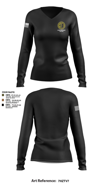 Illinois Counterdrug Task Force 54341154 Women's Long Sleeve V-neck Shirt - 16