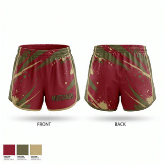 Womens Shorts, Mustangs, , Teamtime, Team time, sublimation, custom sports apparel, team uniforms, spirit wear, spiritwear, sports uniforms, custom shirts, team store, custom team store, fundraiser sports, apparel fundraiser