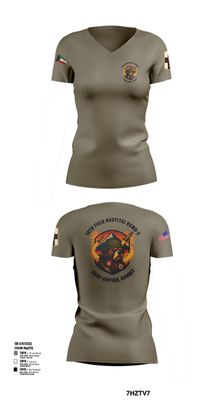 Womens Short Sleeve Vneck Shirt, 10th Field Hospital (FWD), , Teamtime, Team time, sublimation, custom sports apparel, team uniforms, spirit wear, spiritwear, sports uniforms, custom shirts, team store, custom team store, fundraiser sports, apparel fundraiser
