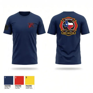 Old School Cotton Feel Shirt, Trinidad Fire Rescue, Fire Department, Teamtime, Team time, sublimation, custom sports apparel, team uniforms, spirit wear, spiritwear, sports uniforms, custom shirts, team store, custom team store, fundraiser sports, apparel fundraiser