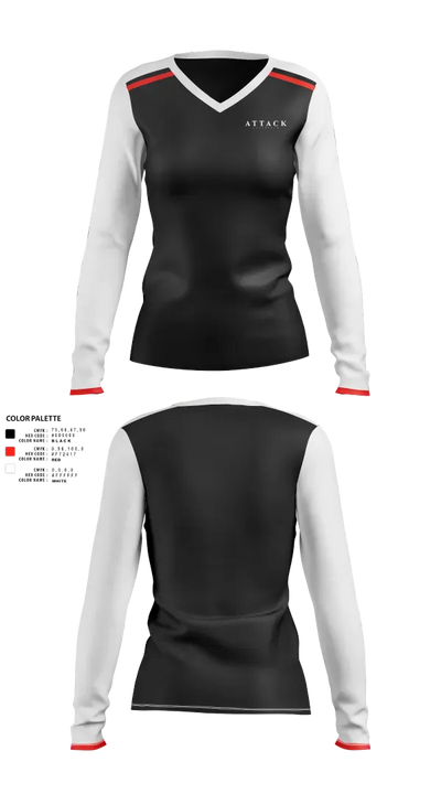 Attack Fastpitch 29170477 Women's Long Sleeve V-neck Shirt - 1