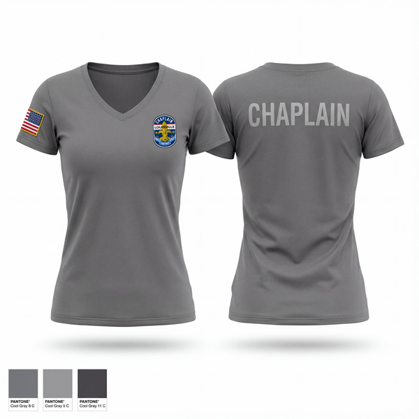 Womens Short Sleeve Vneck Shirt, Chaplain, Police, Teamtime, Team time, sublimation, custom sports apparel, team uniforms, spirit wear, spiritwear, sports uniforms, custom shirts, team store, custom team store, fundraiser sports, apparel fundraiser