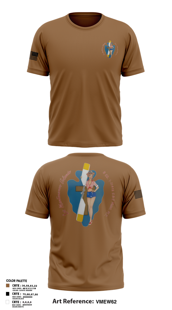 Old School Cotton Feel Shirt, B Co. 1/114th polo, Army, Teamtime, Team time, sublimation, custom sports apparel, team uniforms, spirit wear, spiritwear, sports uniforms, custom shirts, team store, custom team store, fundraiser sports, apparel fundraiser