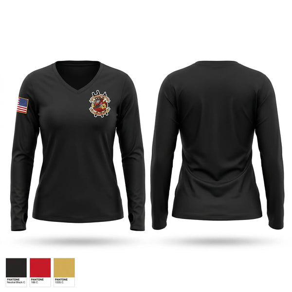 Womens Long Sleeve Vneck Shirt, Crazy 8s, Fire Department, Teamtime, Team time, sublimation, custom sports apparel, team uniforms, spirit wear, spiritwear, sports uniforms, custom shirts, team store, custom team store, fundraiser sports, apparel fundraiser