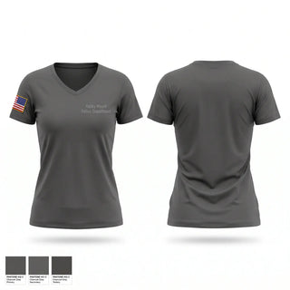 Womens Short Sleeve Vneck Shirt, Rocky Mount Police Department, Police, Teamtime, Team time, sublimation, custom sports apparel, team uniforms, spirit wear, spiritwear, sports uniforms, custom shirts, team store, custom team store, fundraiser sports, apparel fundraiser
