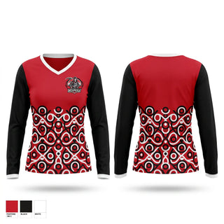 Womens Long Sleeve Vneck Shirt, Brevard Elite Reaperz, , Teamtime, Team time, sublimation, custom sports apparel, team uniforms, spirit wear, spiritwear, sports uniforms, custom shirts, team store, custom team store, fundraiser sports, apparel fundraiser