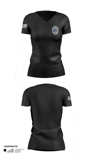 Womens Short Sleeve Vneck Shirt, Clermont PD, Police, Teamtime, Team time, sublimation, custom sports apparel, team uniforms, spirit wear, spiritwear, sports uniforms, custom shirts, team store, custom team store, fundraiser sports, apparel fundraiser