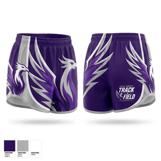 Womens Shorts, Kyle Legacy Track & Field, Track & Field, Teamtime, Team time, sublimation, custom sports apparel, team uniforms, spirit wear, spiritwear, sports uniforms, custom shirts, team store, custom team store, fundraiser sports, apparel fundraiser