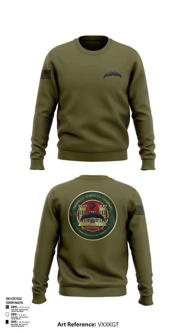 Crew Neck Sweatshirt, Engineers Services Company, Marines, Teamtime, Team time, sublimation, custom sports apparel, team uniforms, spirit wear, spiritwear, sports uniforms, custom shirts, team store, custom team store, fundraiser sports, apparel fundraiser