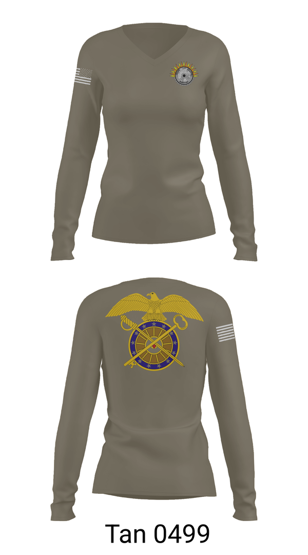 Womens Long Sleeve Vneck Shirt, Echo company 1-7 ADA, , Teamtime, Team time, sublimation, custom sports apparel, team uniforms, spirit wear, spiritwear, sports uniforms, custom shirts, team store, custom team store, fundraiser sports, apparel fundraiser