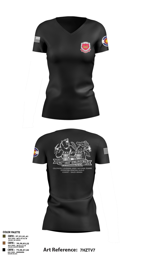 Women's Short Sleeve Vneck Shirt, 947th EVCC, , Teamtime, Team time, sublimation, custom sports apparel, team uniforms, spirit wear, spiritwear, sports uniforms, custom shirts, team store, custom team store, fundraiser sports, apparel fundraiser