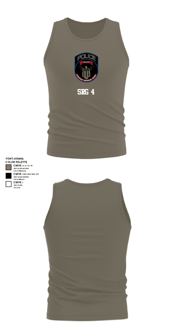 Tank Top, SRG 4, Police, Teamtime, Team time, sublimation, custom sports apparel, team uniforms, spirit wear, spiritwear, sports uniforms, custom shirts, team store, custom team store, fundraiser sports, apparel fundraiser