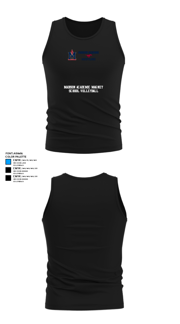 Tank Top, Madison Academic Magnet School Volleyball, Women's Volleyball, Teamtime, Team time, sublimation, custom sports apparel, team uniforms, spirit wear, spiritwear, sports uniforms, custom shirts, team store, custom team store, fundraiser sports, apparel fundraiser